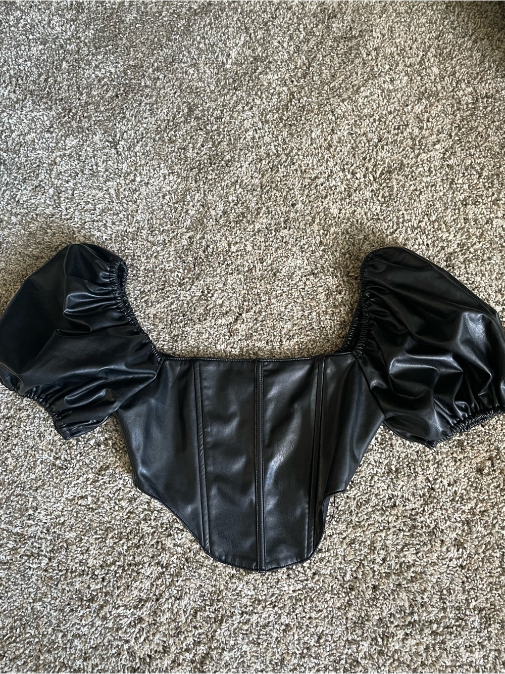 Sky to Moon Faux Leather Cropped Top in Sz S in gently used condition